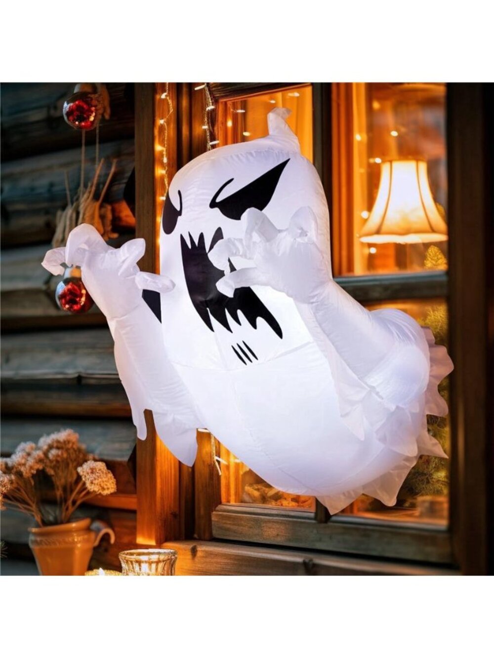 4.5 FT Halloween Inflatable Decorations Outdoor Scary Flying Ghost Broke